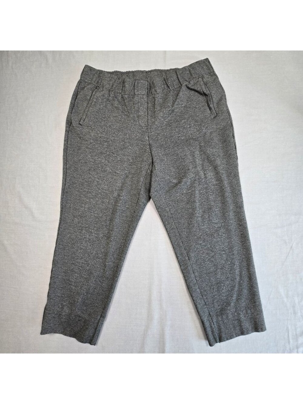 J Jill XL Petite Womens Ponte Slim Leg Pants Heather Gray Stretch